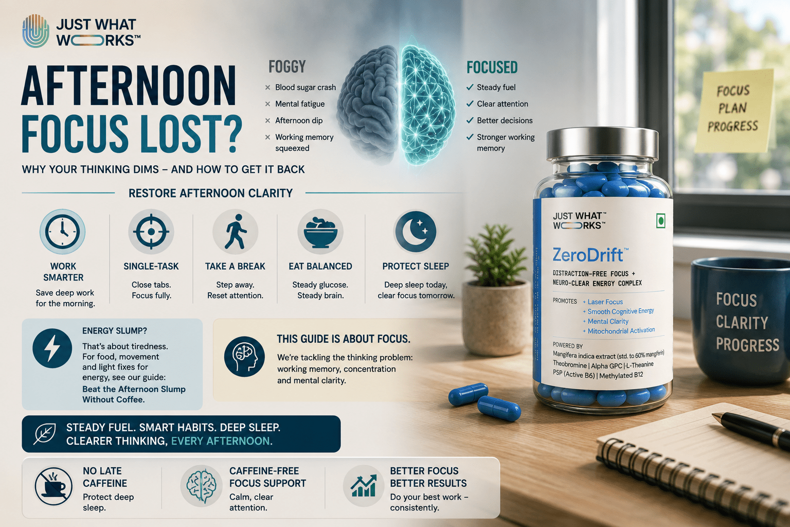 Afternoon Brain Fog: Why You Can't Focus After Lunch - Just What Works™