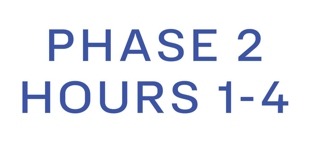 Text 'PHASE 2 HOURS 1-4' in blue on a white background