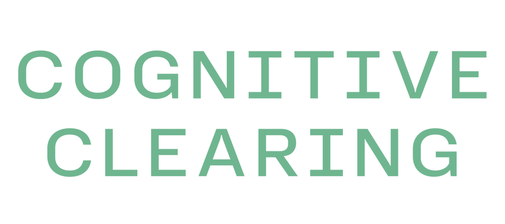 Text 'COGNITIVE CLEARING' in green on a white background