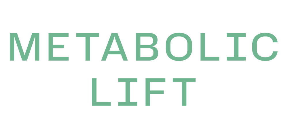 Text 'METABOLIC LIFT' in green on a white background