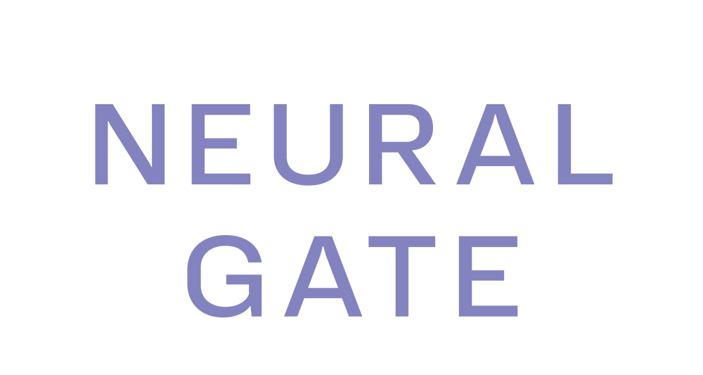 Text 'NEURAL GATE' in purple on a white background